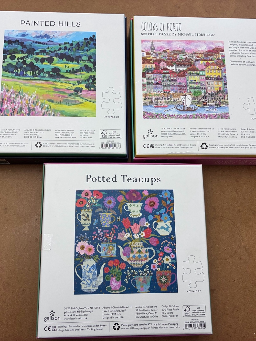 Set/3 Galison puzzles 500 pieces each - Picture 2 of 2